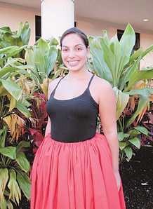 Miss Aloha Hula candidate Ipolei Kaowili will perform for the kahiko selection a Hi'iaka chant from the goddess' epic journey through the Islands to retrieve Lohi'au for her sister Pele.